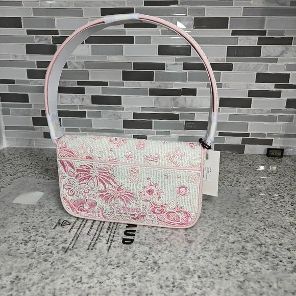 Staud TOMMY BEADED BAG IVORY CHERRY BLOSSOM TOILE - Picture 4 of 11